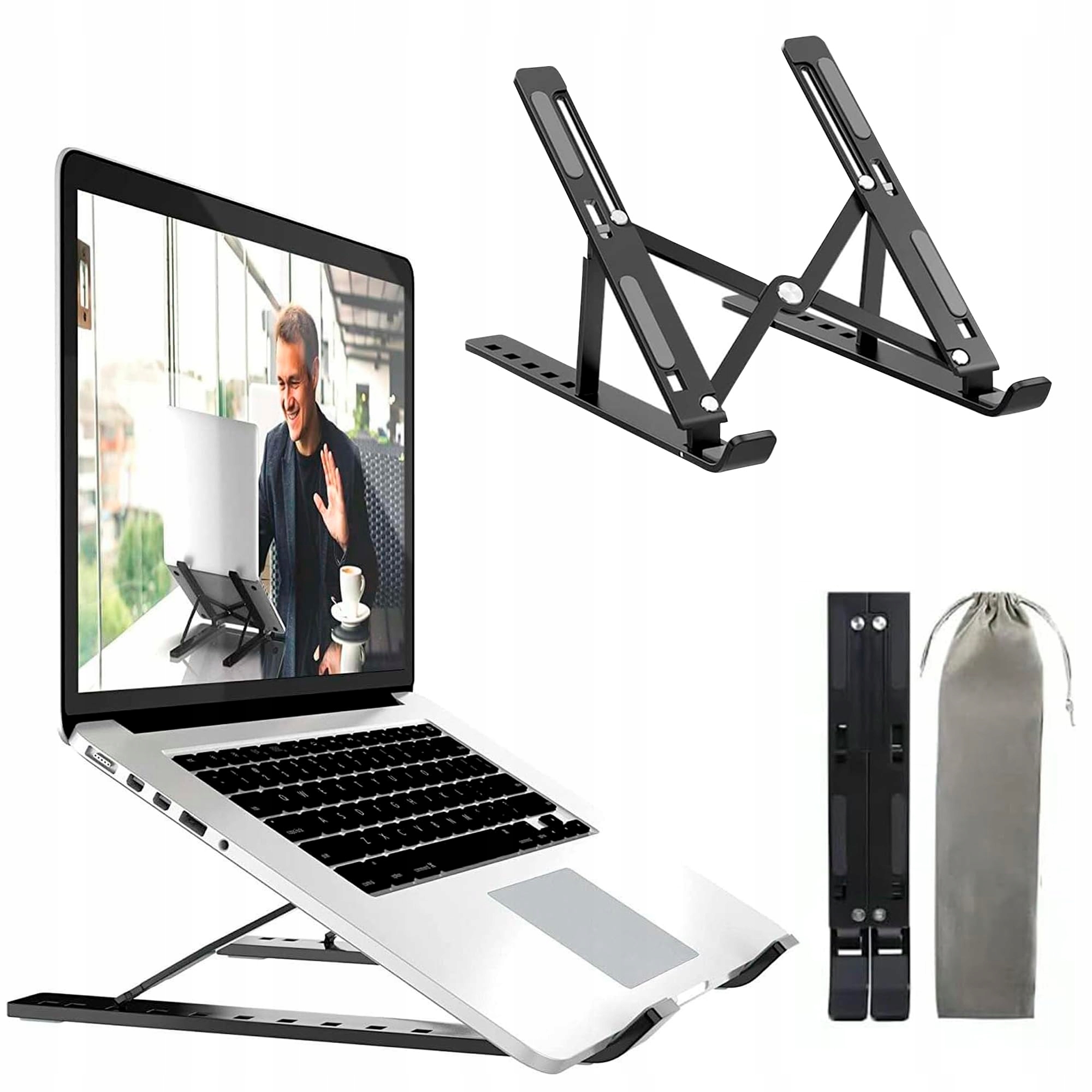 BABACOM Regulowany Składany Stojak Pod Laptopa Z Aluminium 10-16 Cali — miniatura 8