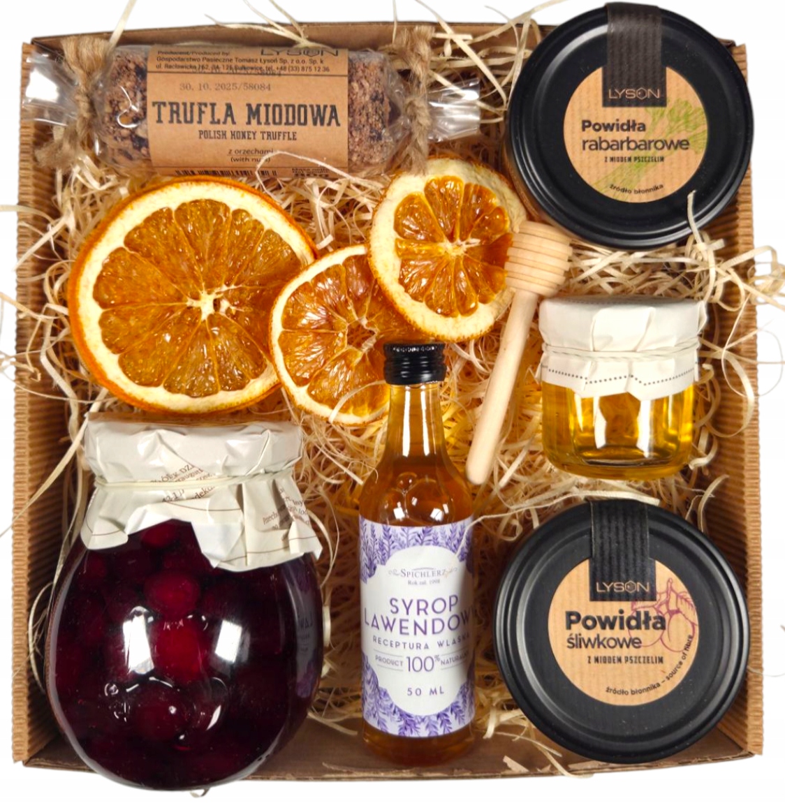 Levně Sada Pro Babičku, Dědečku, Maminku, sirup, med, lanýž, odměrka, dárek