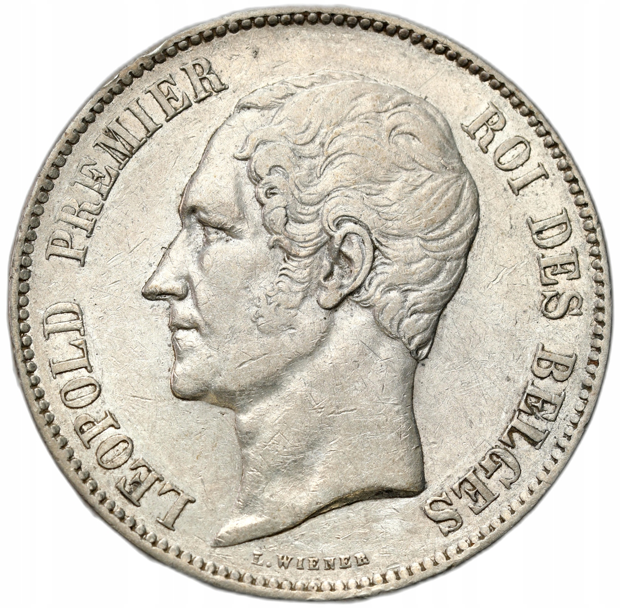 Belgia. Leopold I 5 franków 1850 – SREBRO