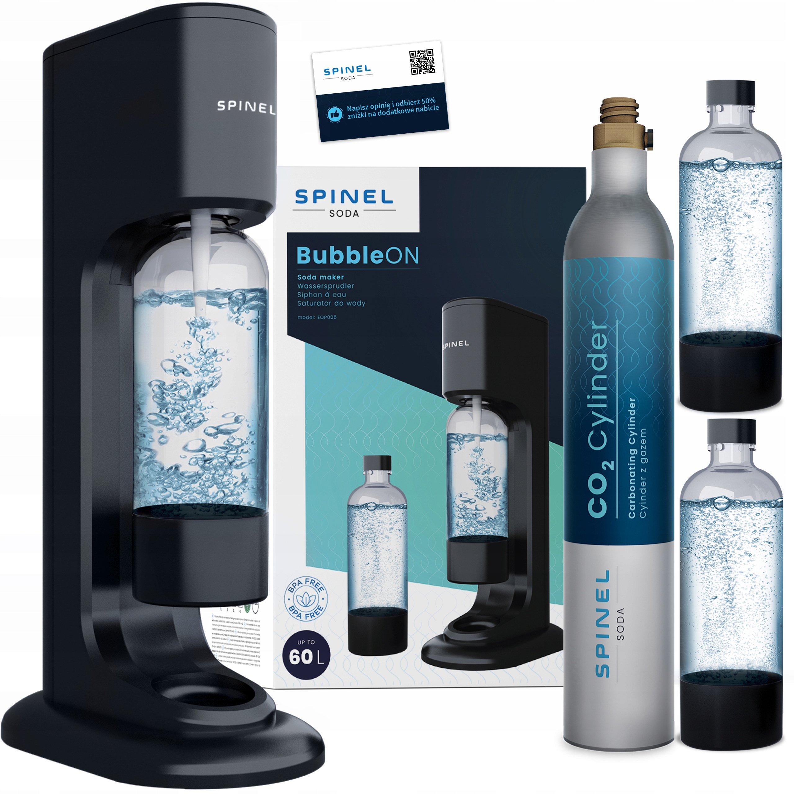 

Spinel Soda Saturator Wody Butelki 1L Nabój CO2