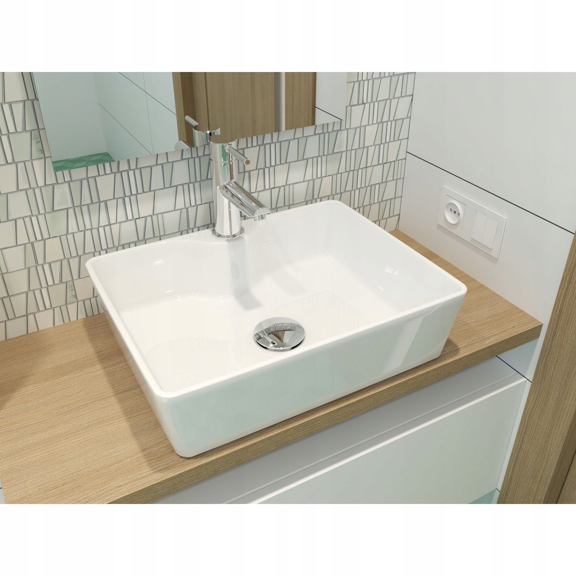 UMYWALKA NABLATOWA PROSTOKĄTNA 48 CM HAGSER ALEXA Stan opakowania oryginalne