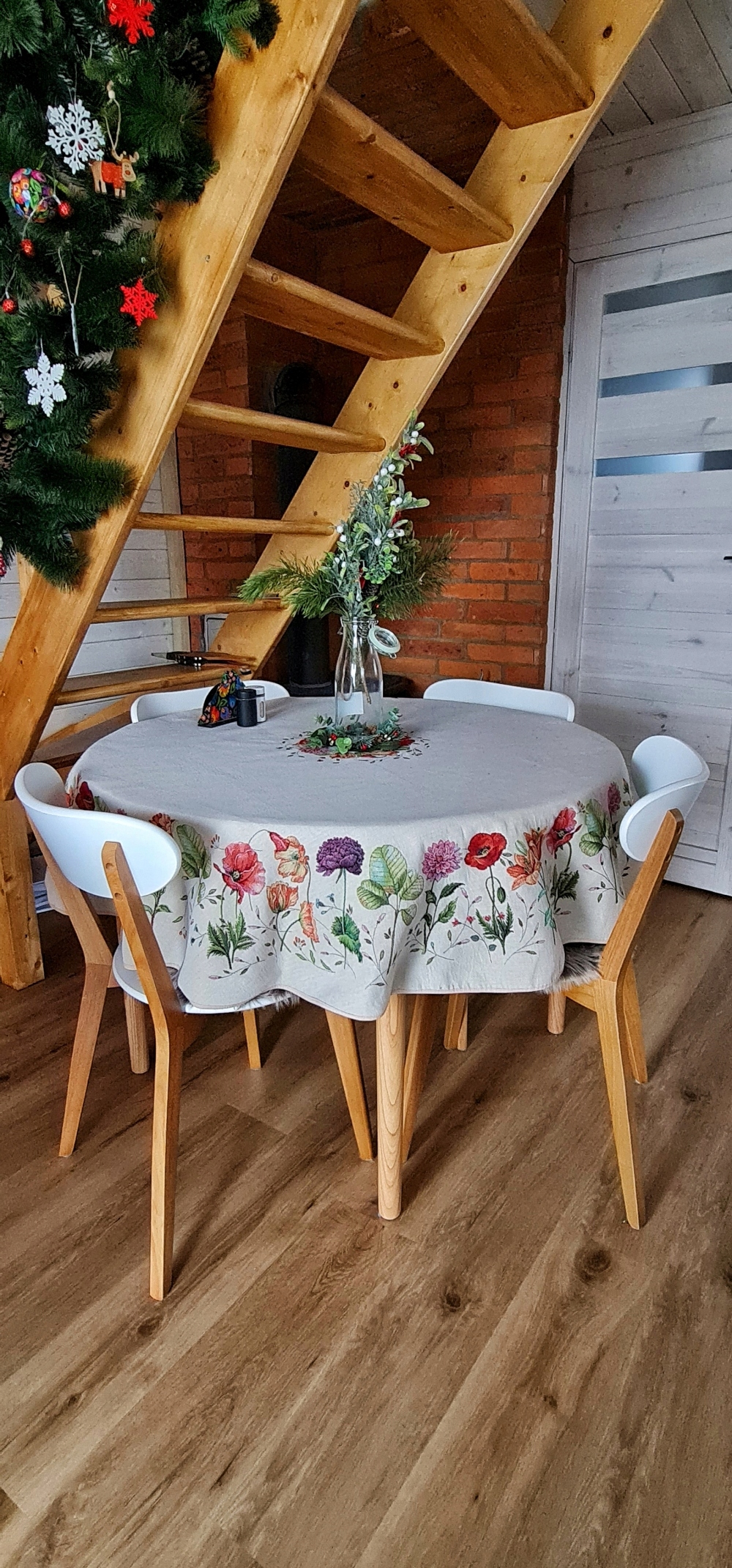 Ubrus kulatý průměr 165 cm 1239NA Fiori Natural