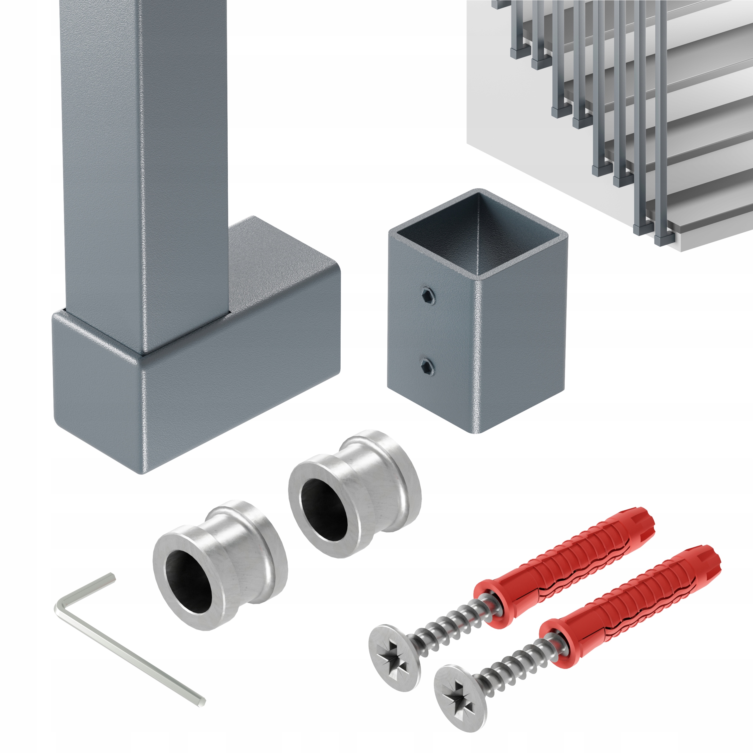 Zábradlí Na Schody Barierka Sloupek Antracit 25x25 mm 295 cm Harfa Soho