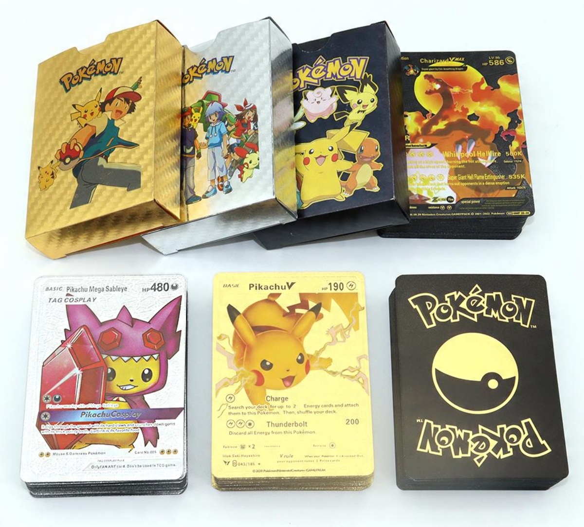 

Karty Pokemon 3w1 165 sztuk Złote Czarne Srebrne
