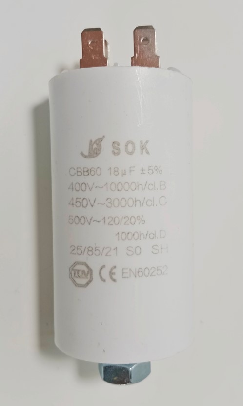 

Kondensator rozruchowy do silnika 18 uF