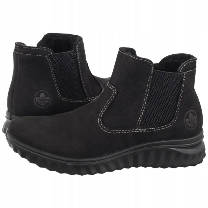 Dámské kožené boty Rieker černé 59030-01 Black
