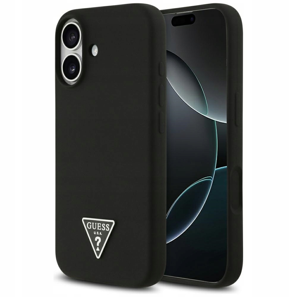 Pouzdro Guess Silicone Triangle Logo MagSafe pro iPhone 17, černé
