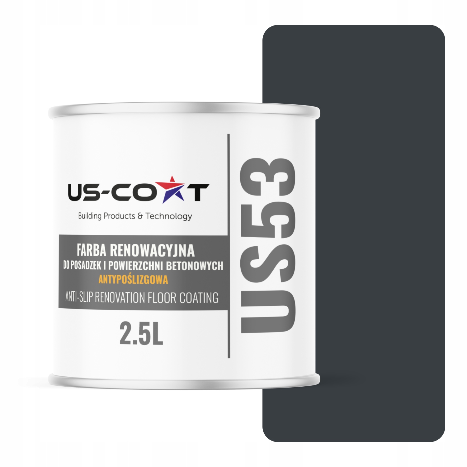 Renovačná Farba Na Podlahy Protišmyková Uv Farba Antracit RAL7016 2,5 L