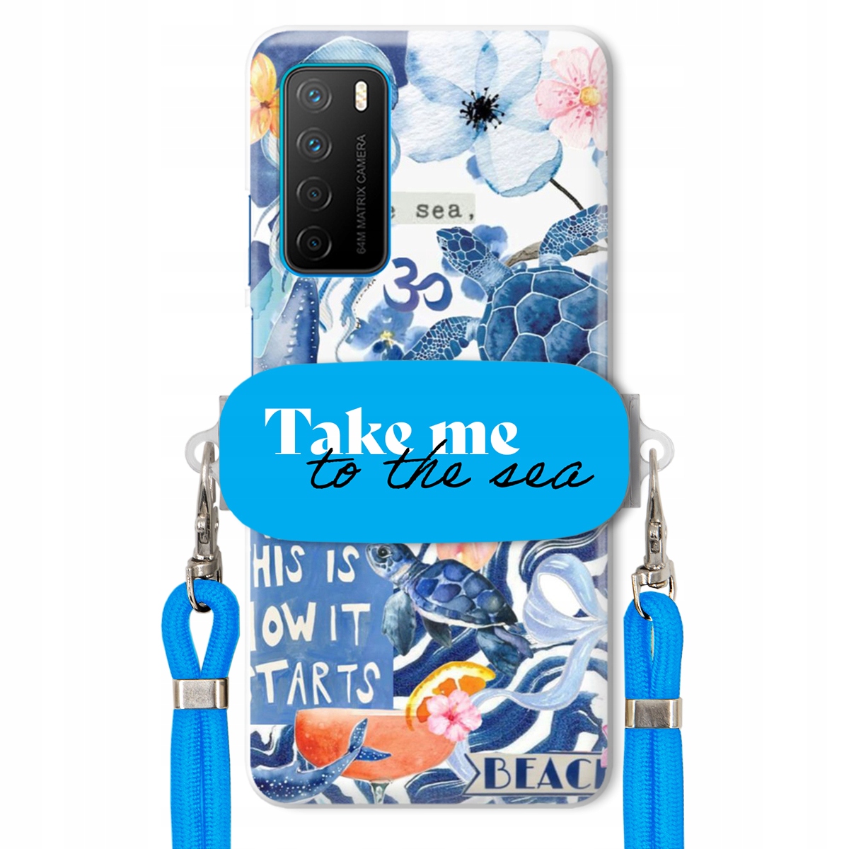 Puzdro pre Huawei Honor Play 4 Premium Vodítko Blue Držiak Take Me To The Sea