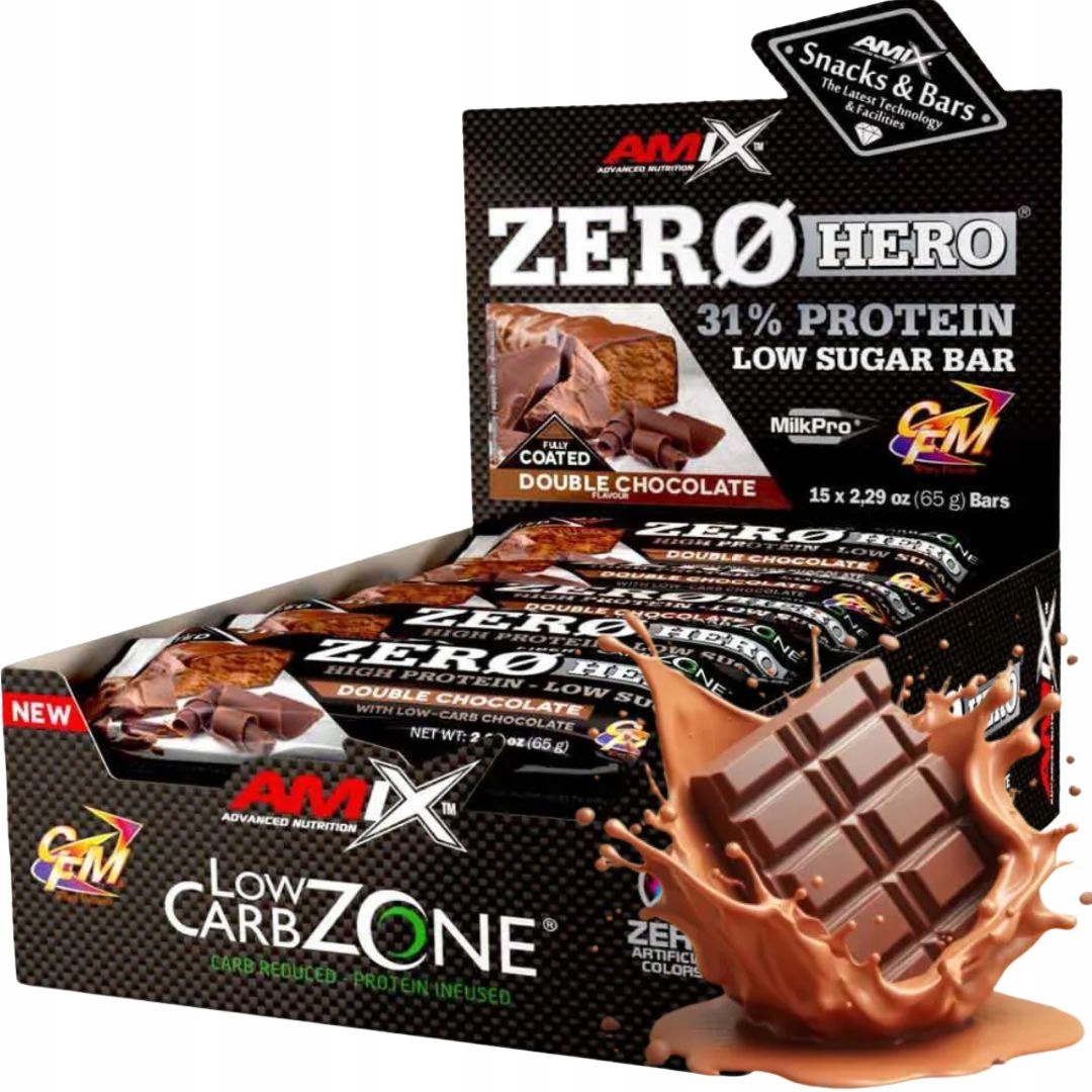 Amix Zero Hero 65g Baton Keto Bez Cukru dla diabetyków cukrzyków