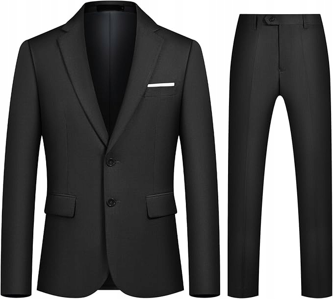 Pánský oblek M 2-dílný slim fit svatební obchodní sako kalhoty