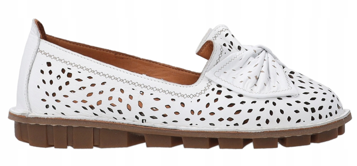 Venezia bílé dámské ažurové mokasíny 36