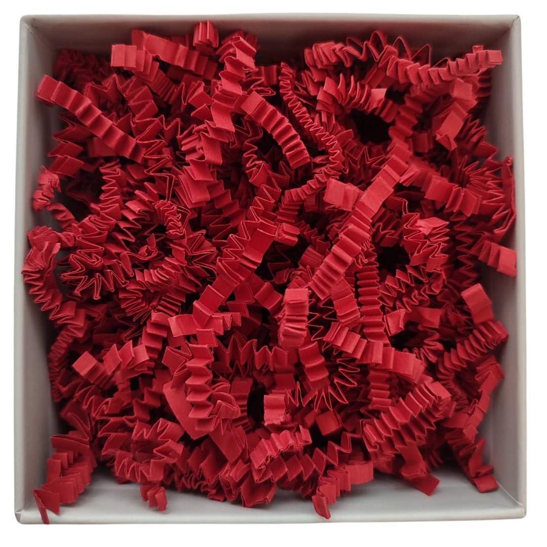 Wypełniacz ozdobny papierowy do paczek prezentów wiórki CZERWONY 100g EAN (GTIN) 5906321350396