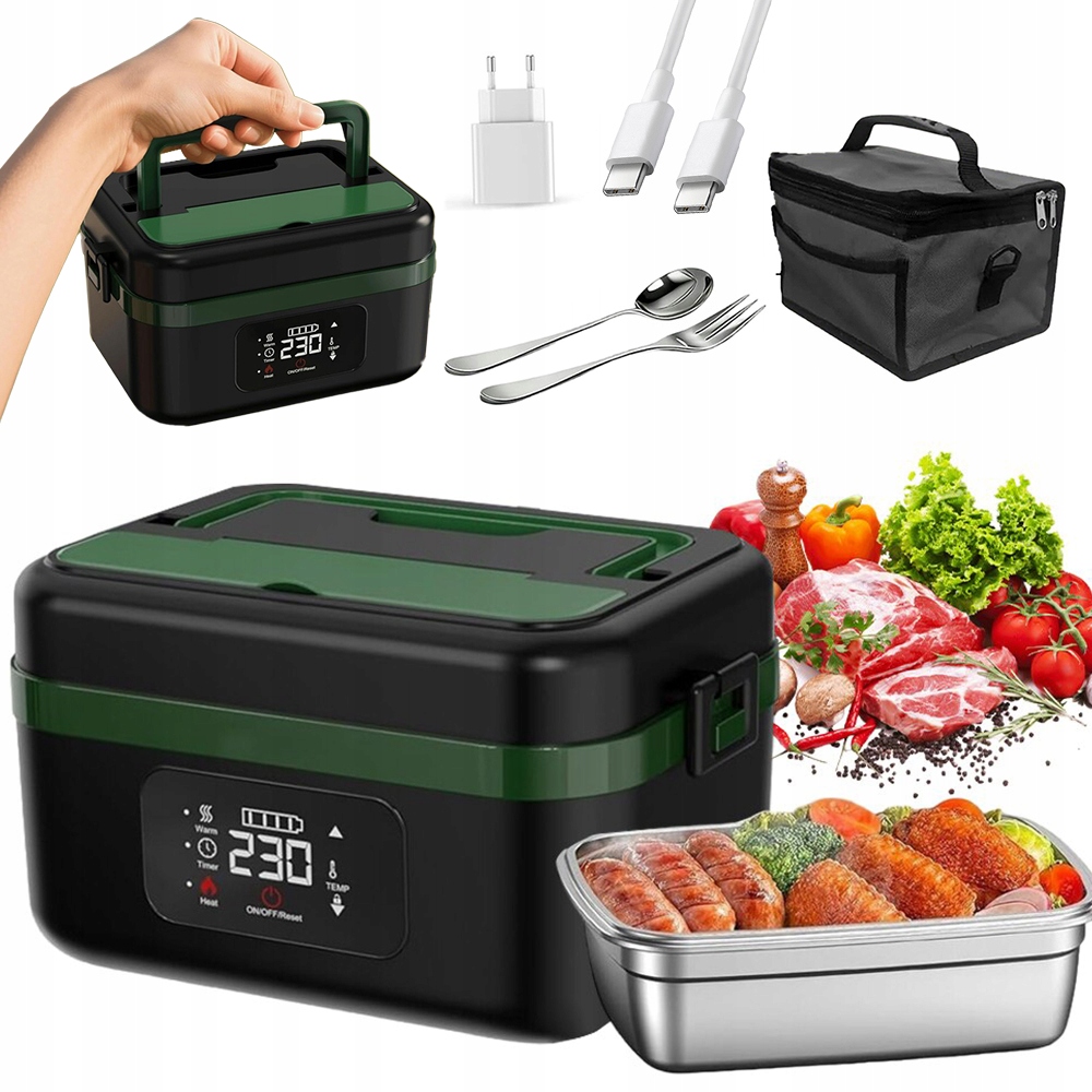 Elektrický vyhřívaný obědový box Přenosný zásobník na jídlo Oběd 1L
