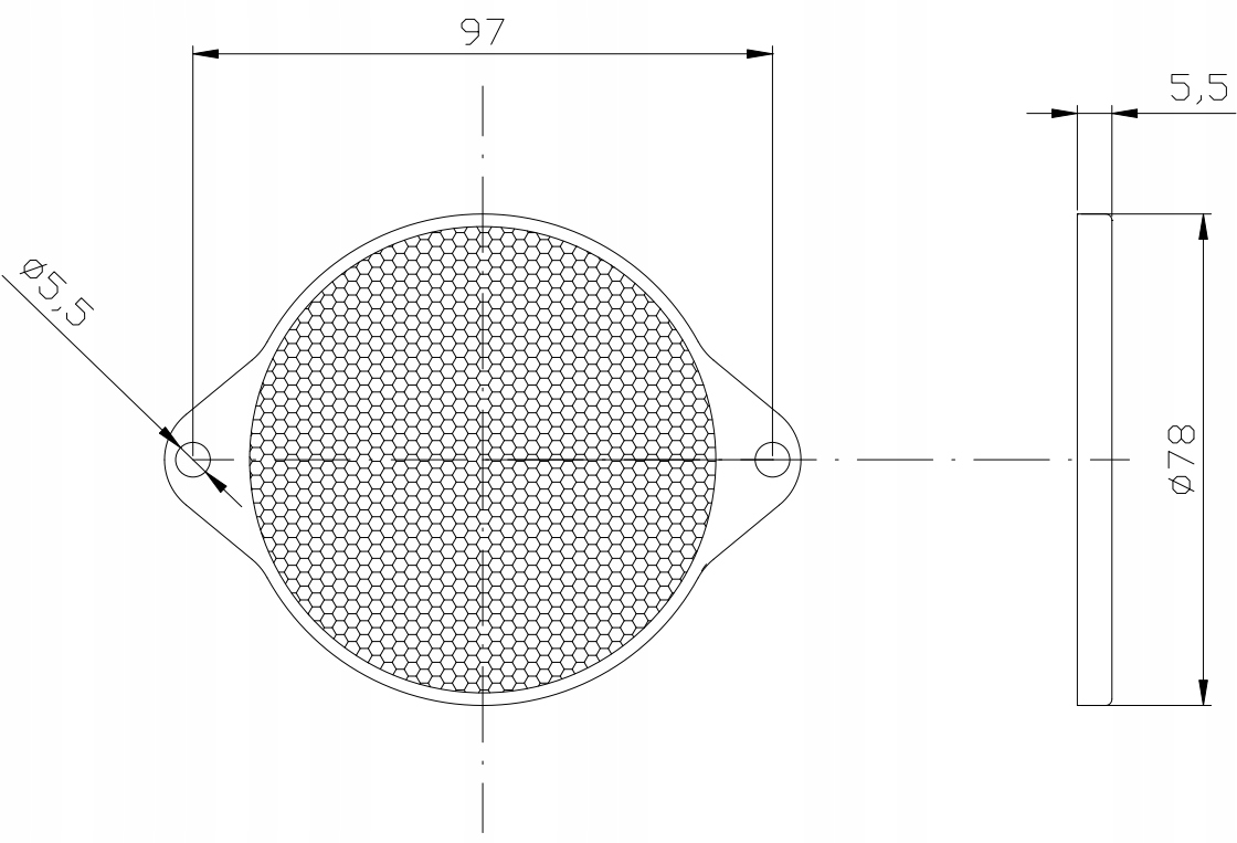 ZESTAW ODBLASKI x4 PRZYKRĘCANY ŻÓŁTY OKRĄGŁY 78 mm Marka Fristom