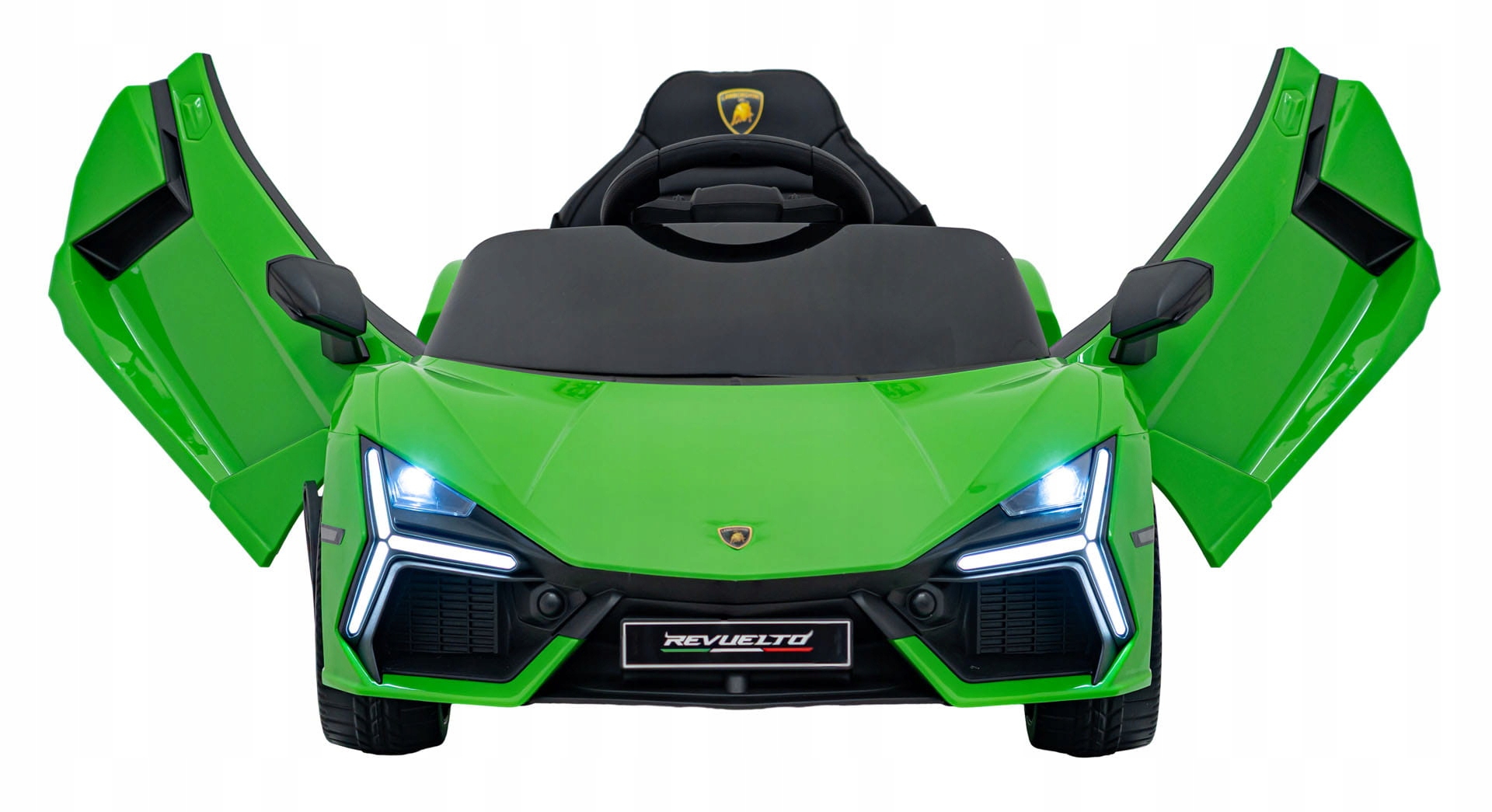 Samochód na akumulator dla dzieci Lamborghini Revuelto Zielony pilot pasy