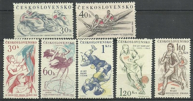 Czechosłowacja 1961 Mi 1244-1250 Czyste **