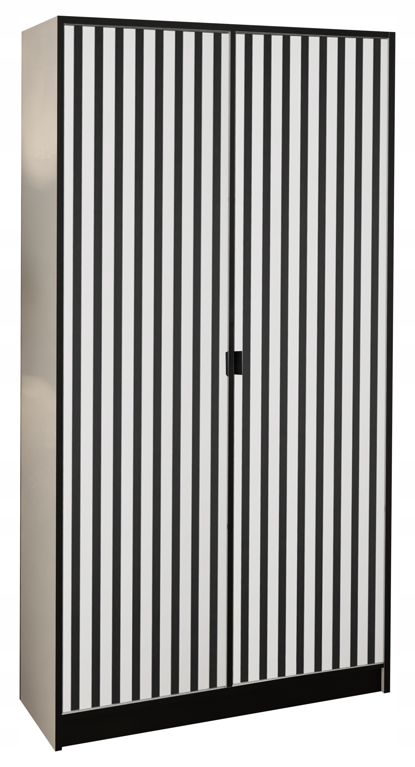 Skříň dvoudveřová Lumi 105 2D Bílá Vzor 3 úchytky černá