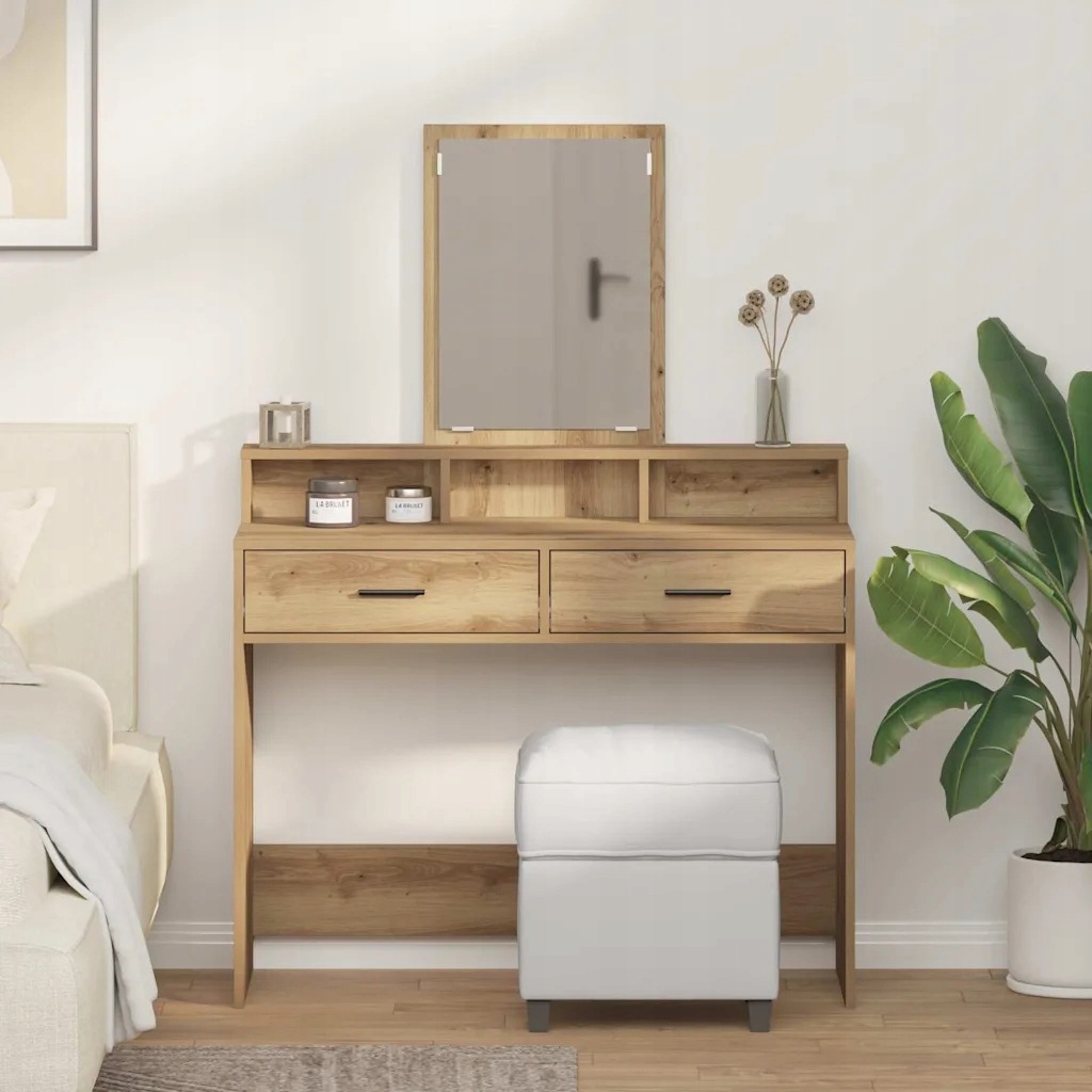 vidaXL Kosmetický stůl se zásuvkou Artisanový dub 100 x 41 x 140 cm