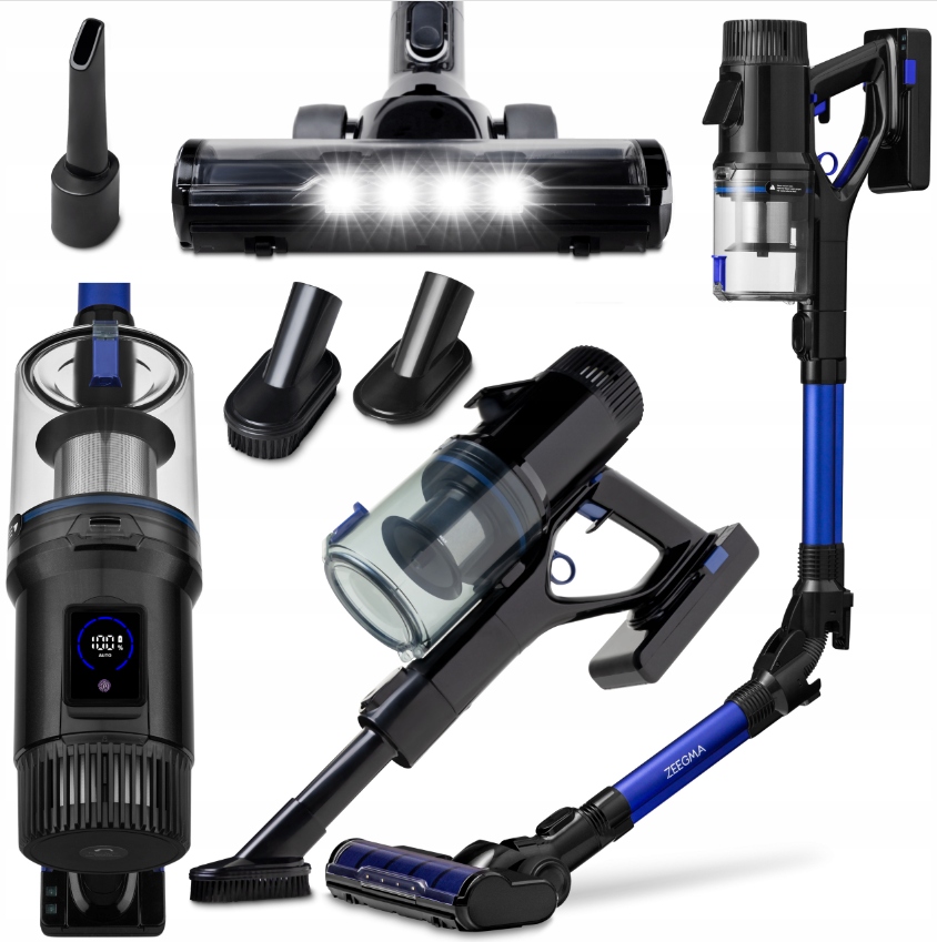 Vertikálny bezvreckový vysávač Rura Flex 400W 3v1 Led 0,7L Zeegma Klaar