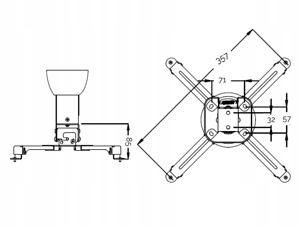 UCHWYT DO PROJEKTORA SUPREMA SPIDER SMALL 4060 WHT Kod producenta USUPREMA GPCN-D40W