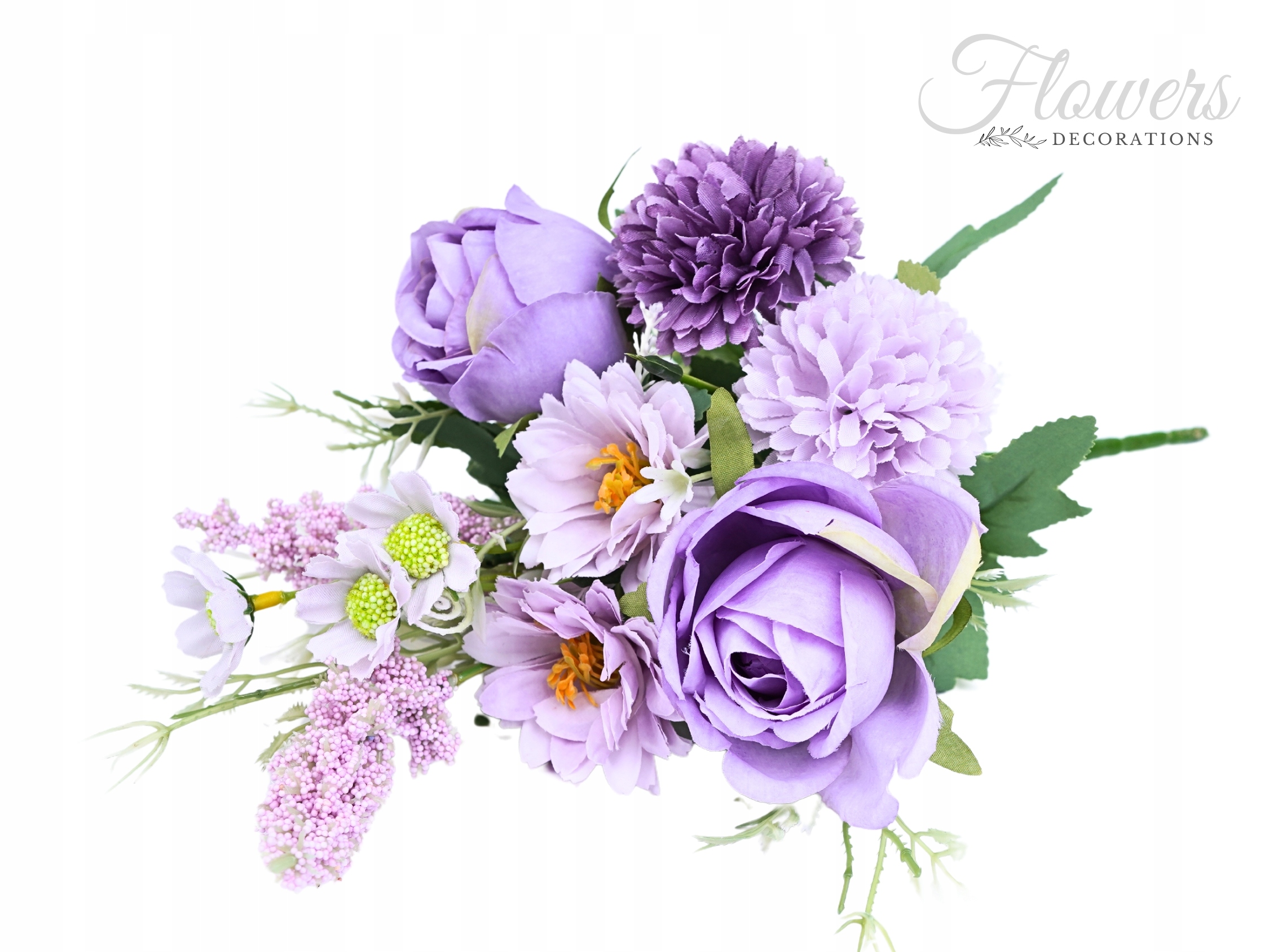 BUKIET SZTUCZNYCH KWIATÓW MIESZANYCH OZDOBA FLORYSTYCZNA 34CM KWIATY RÓŻNE Wysokość maksymalna 34 cm