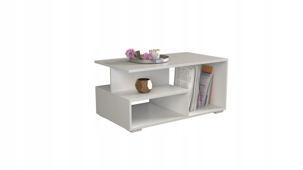 STOLIK KAWOWY STÓŁ ŁAWA 90CM BIEL DO SALONU MODERN Stan opakowania oryginalne