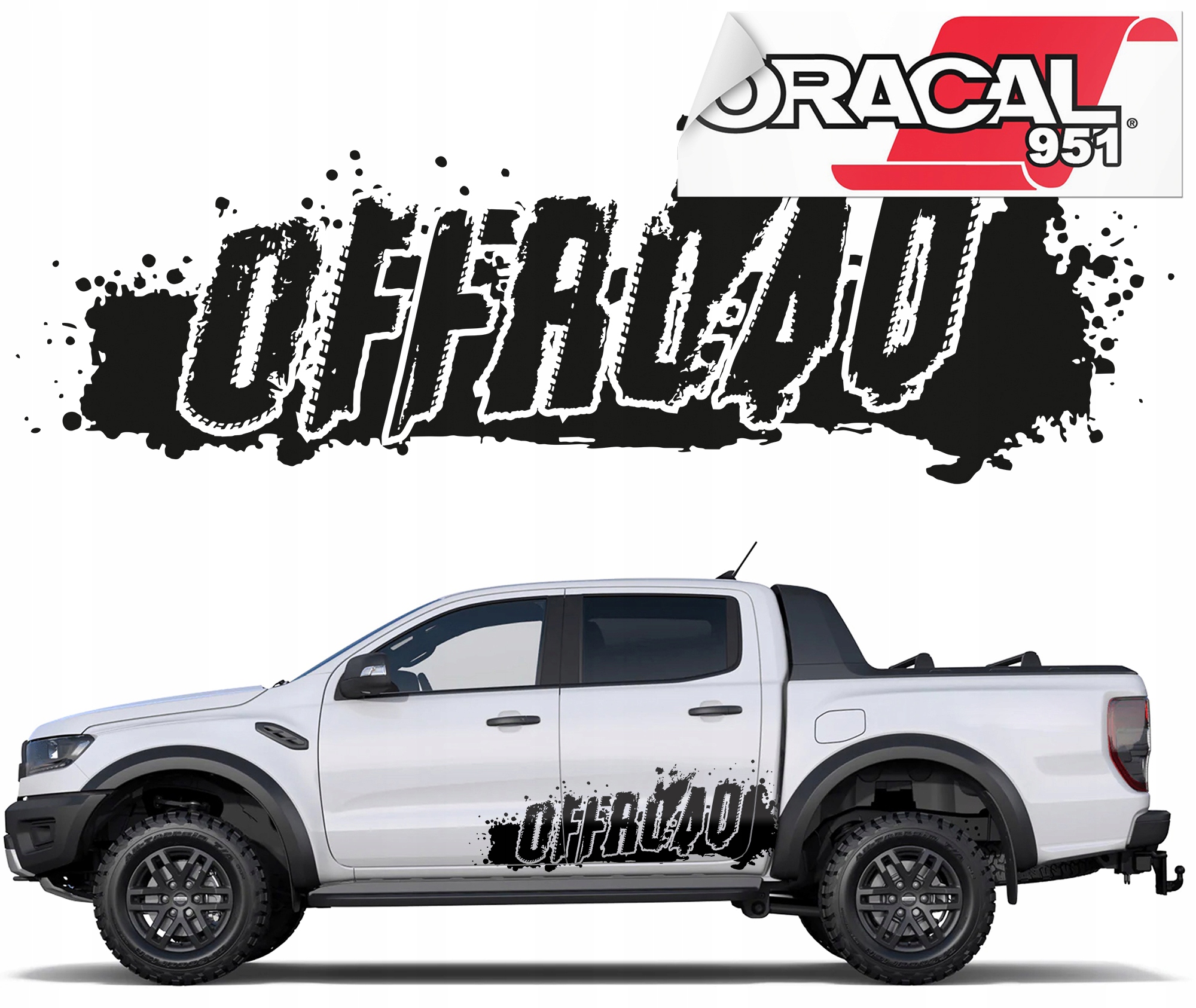 4x4 автомобильная наклейка внедорожная 44X133 пленка 951