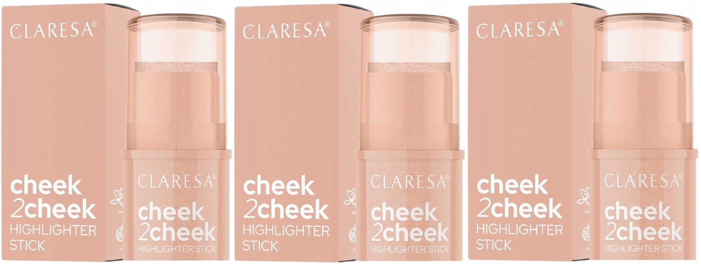 3 x Claresa Rozjasňovač v tyčince Cheek2Cheek Pearl Shine 01 Nemastný