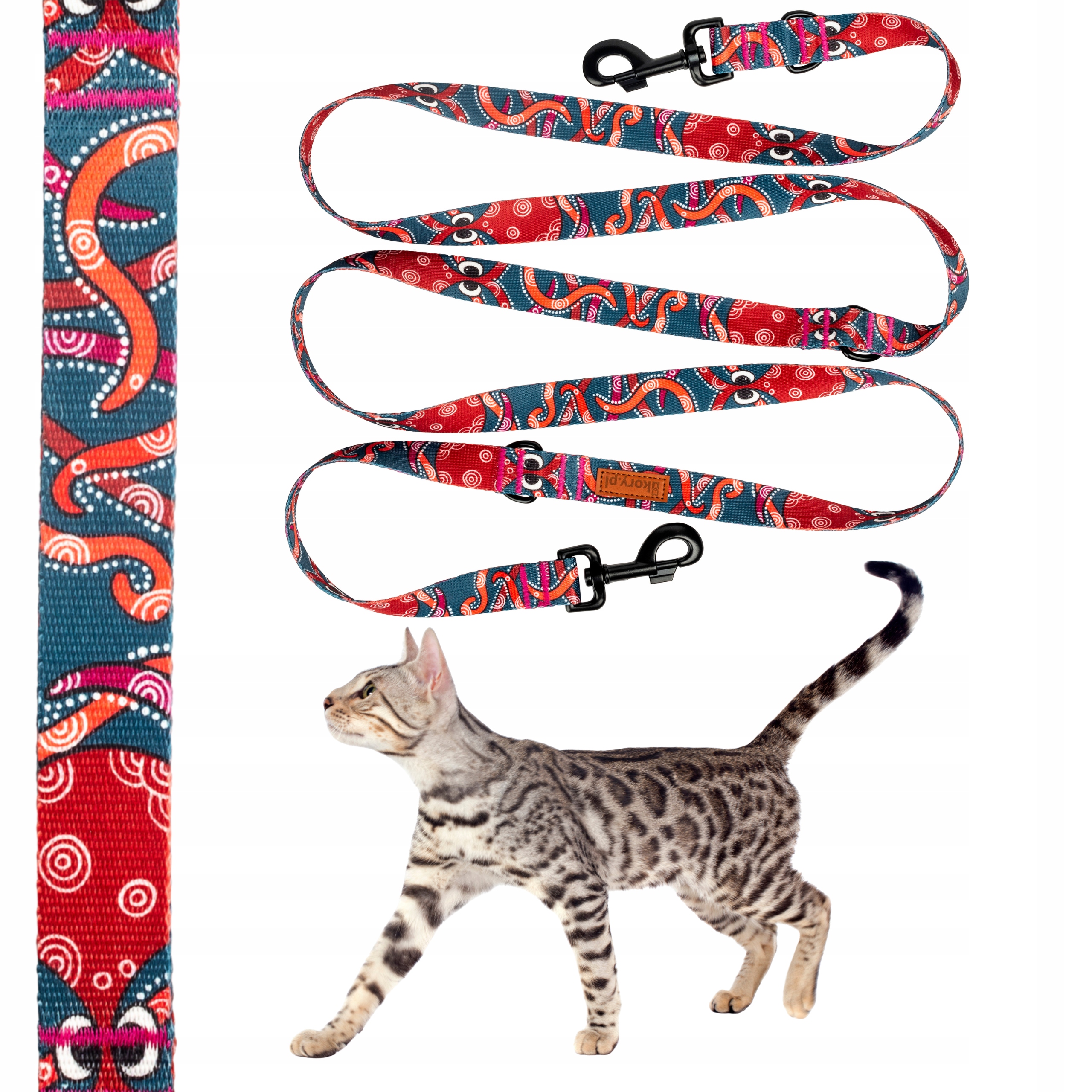Levně Nastavitelné Vodítko univerzální 2,4 m pro kočky do 10 kg Ukory Mořské Plody