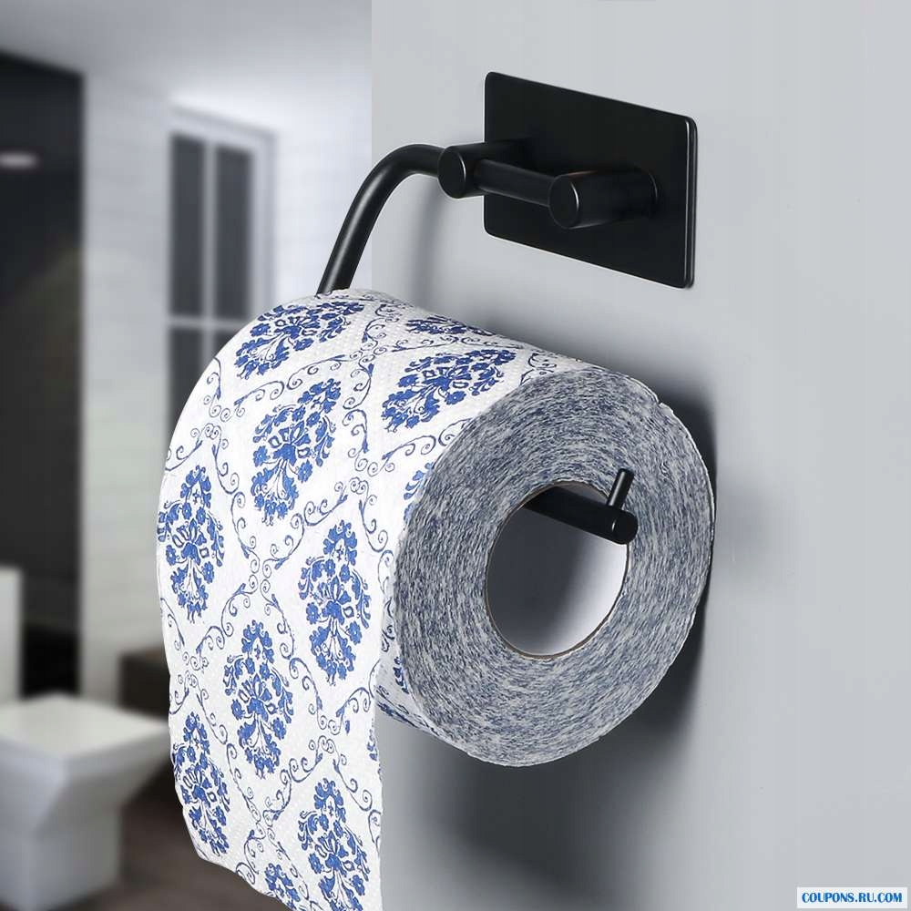 UCHWYT NA PAPIER TOALETOWY METALOWY CZARNY LOFT Kolor czarny