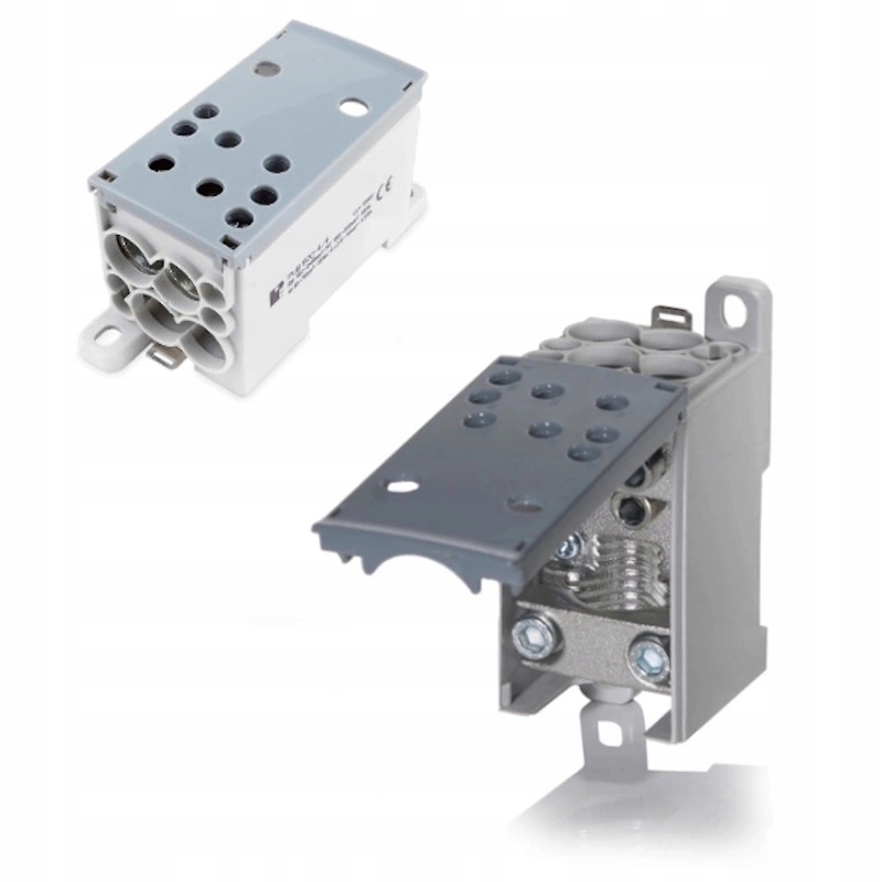 Rozdělovací blok Mostek s klapkou 160A 6x2,5-35 mm2 na Din lištu 1 kus