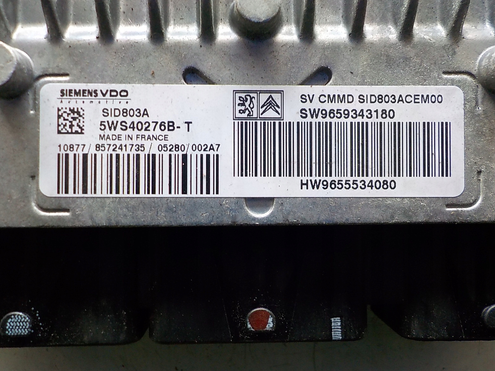 PEUGEOT computer control unit 5WS40276B-T 9659343180