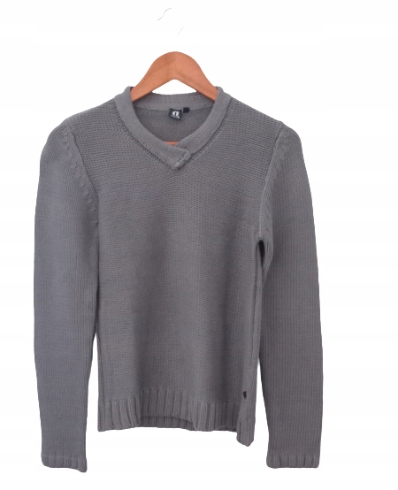 GRUBY, Sweter męski czarny XL KLASYCZNY Marka Fashion