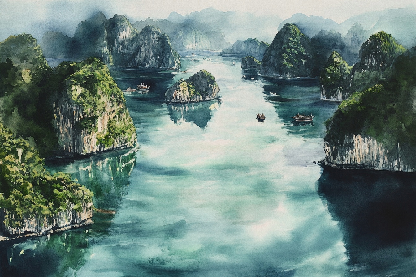 Obraz Na Plátně Canvas Krajina Asie Vietnam Ha Long Zátoka Pohled 120x80