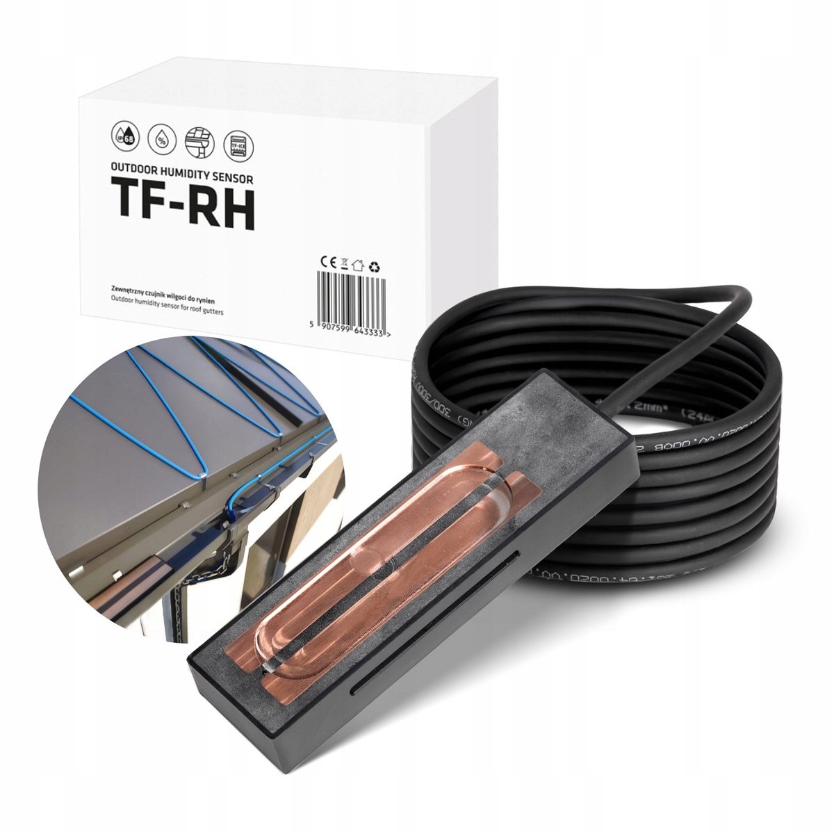 Vonkajší snímač vlhkosti pre žľaby Tf-rh Ochrana žľabov a rúr IP68