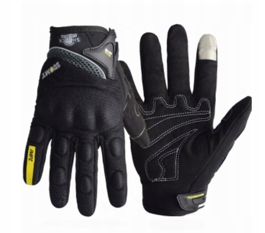 Rękawice Motocyklowe Black Sportowe Rękawiczki Letnie Miejskie Czarne L