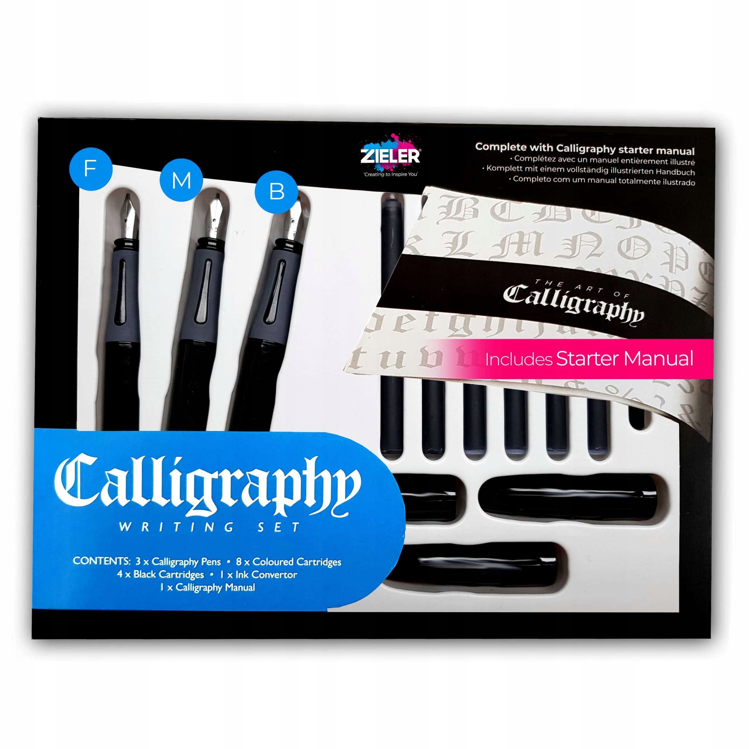 Kaligrafická sada Zieler 17 prvků Calligraphy Kreslící jako dárek