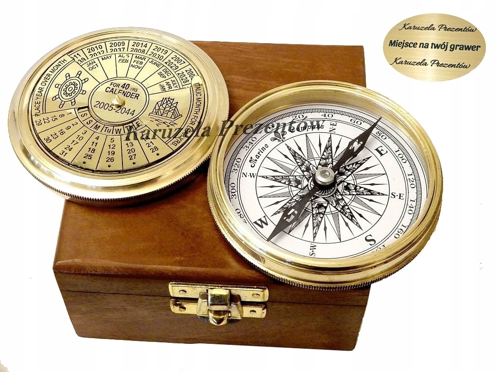 Krásný Kompas S Kalendářem 40 Let Mosazný Dárek Pro Cestovatele Námořníka
