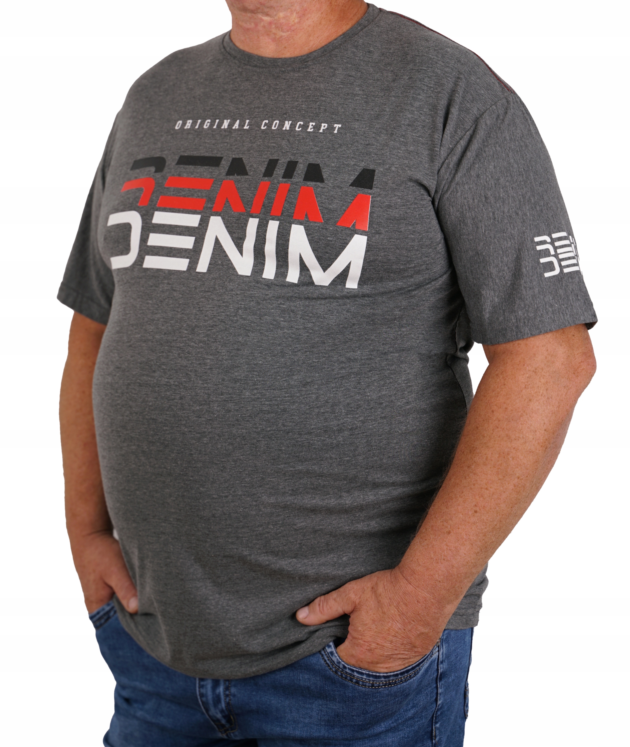 

T-shirt Męski Bawełniany Koszulka Szara Duża 4XL