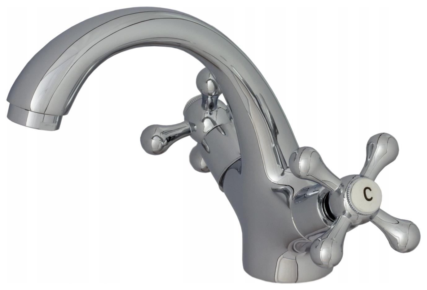 Stojící Umyvadlová Baterie Retro Chrom