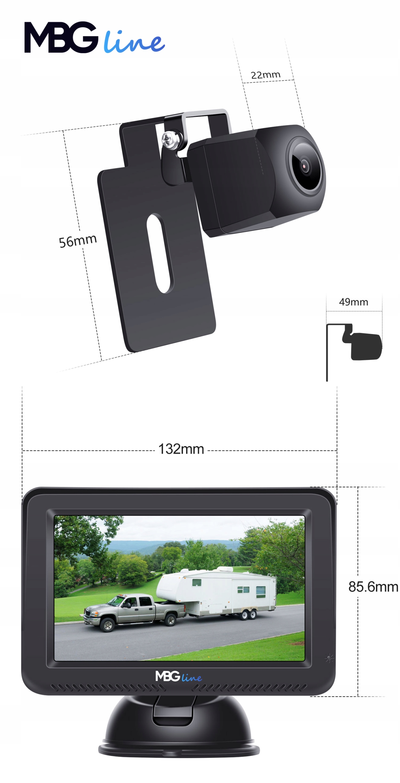 ZESTAW KAMERA COFANIA MONITOR 5 BUS VAN AHD IPS Maximum resolution 800x480