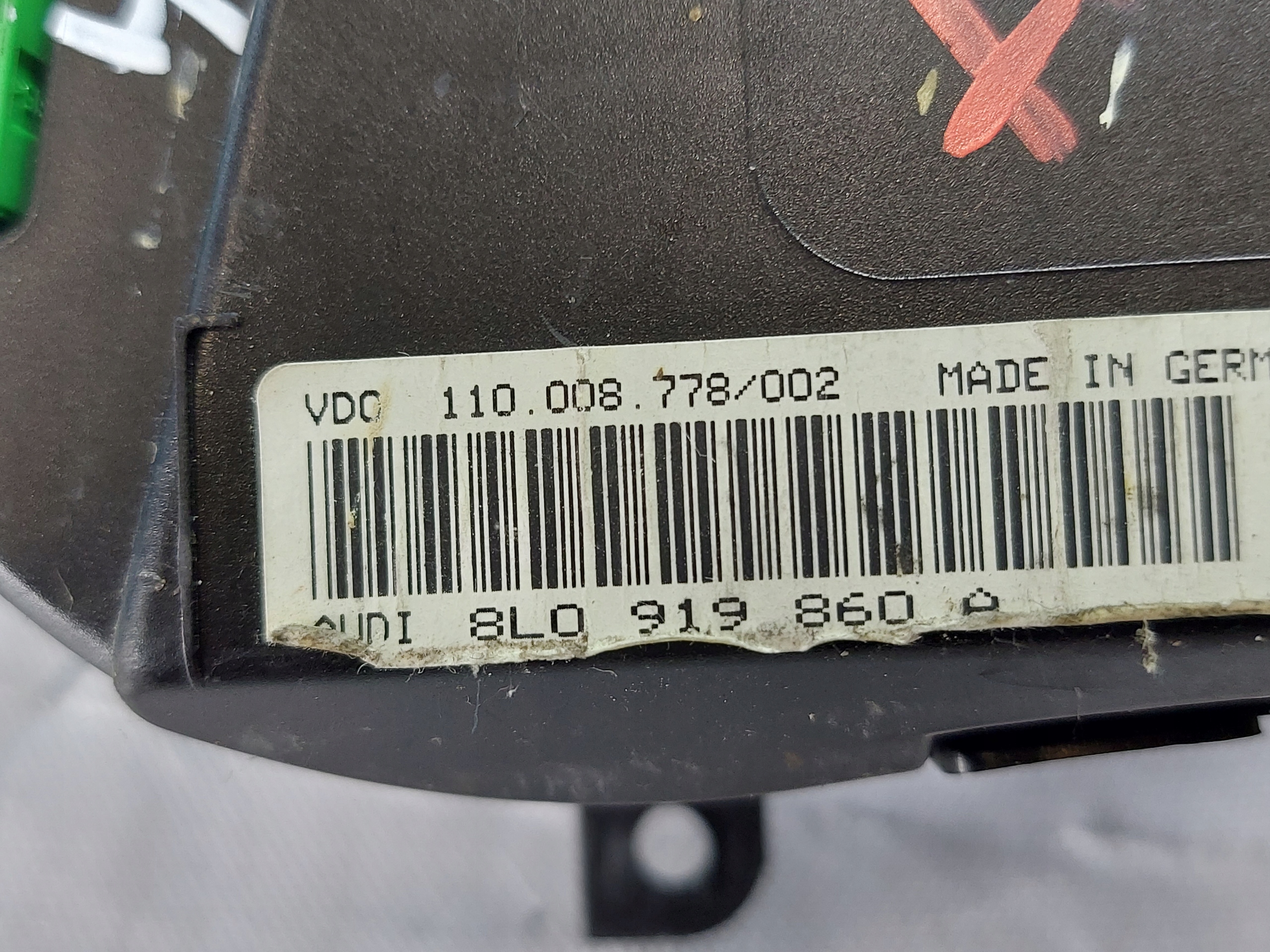 dials clock A3 8L 1.6 B 8L0919860A