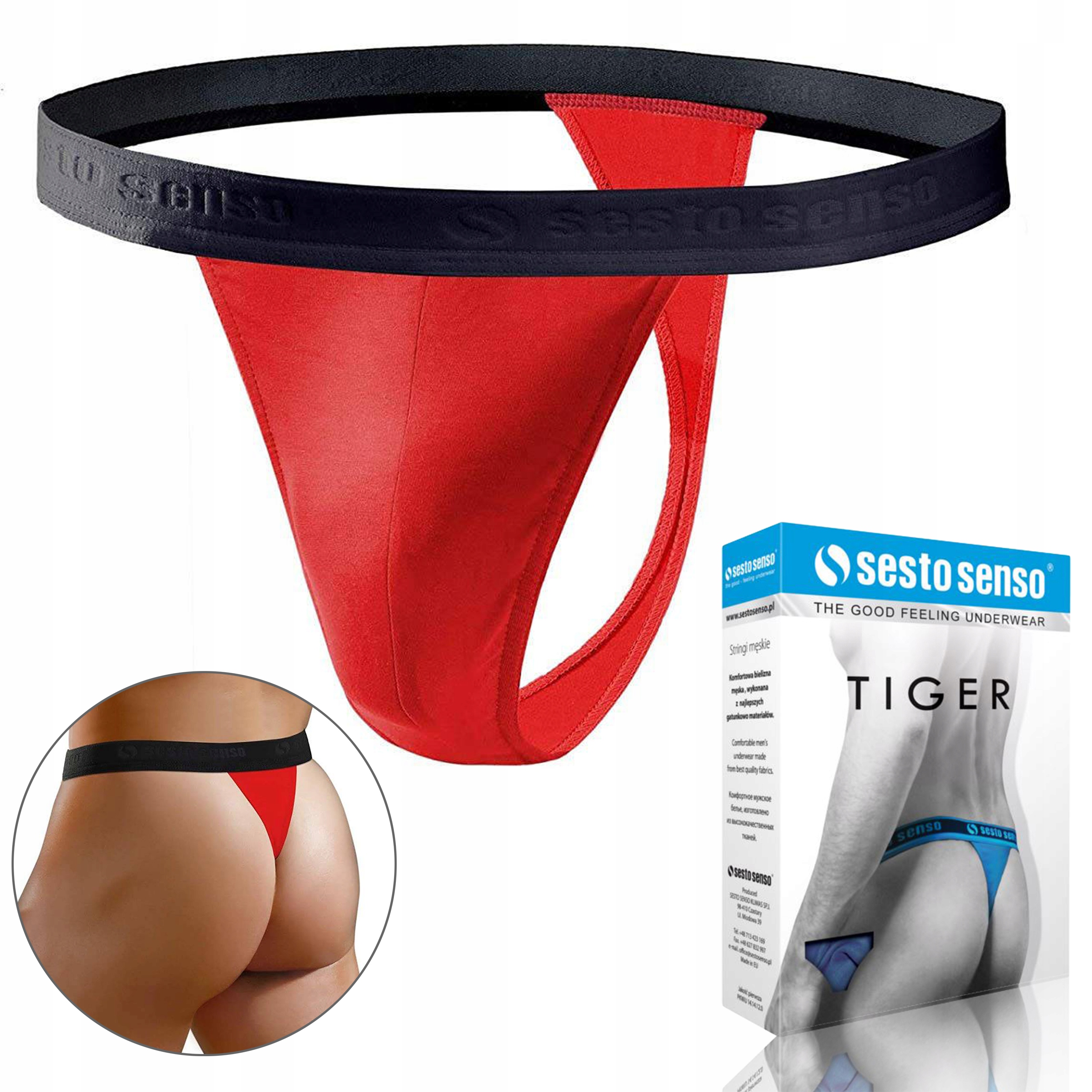 

Stringi męskie Sesto Senso Tiger, czerwone, L