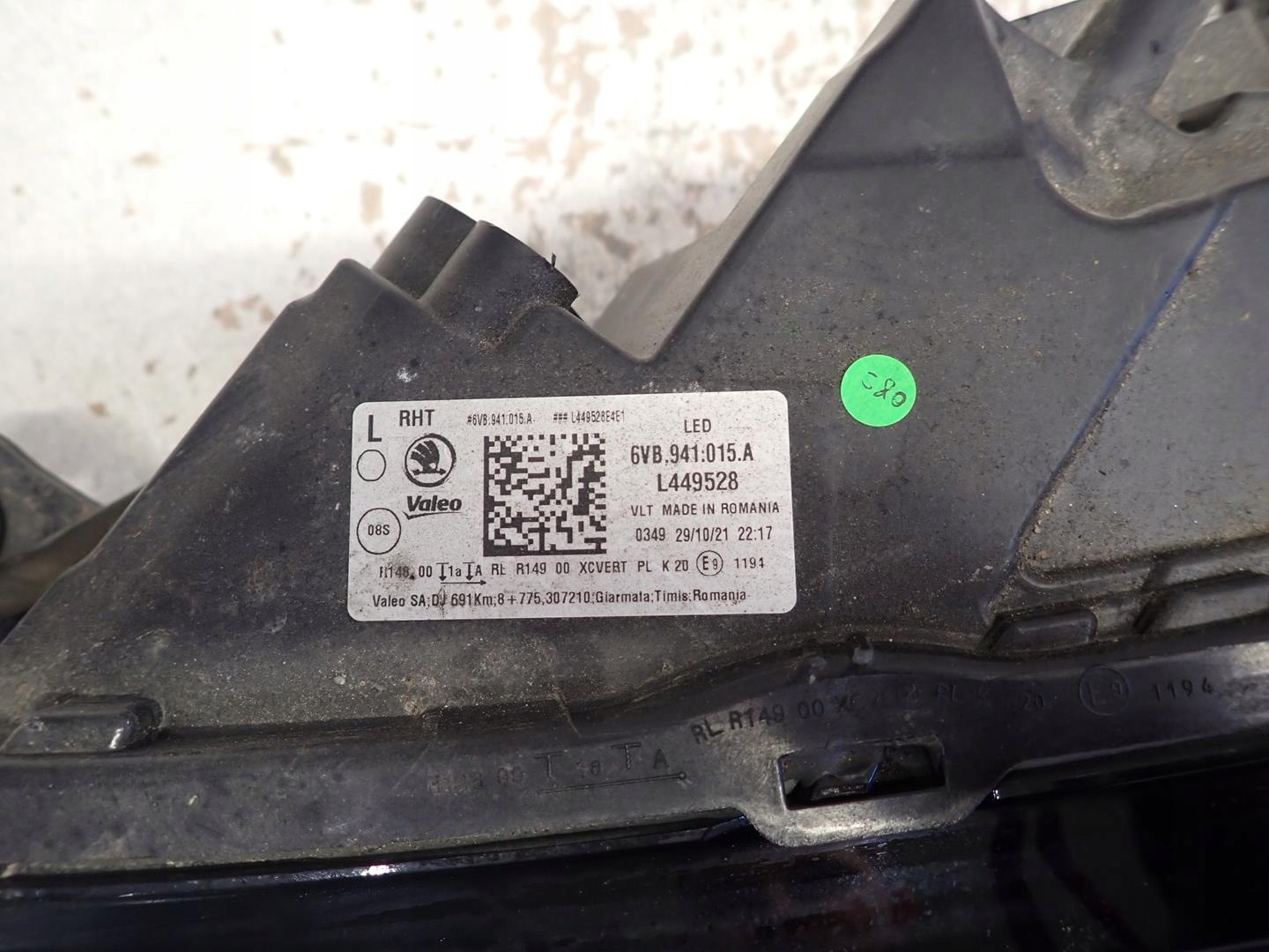 light front front left SKODA FABIA IV 2021- FULL LED 6VB941015A