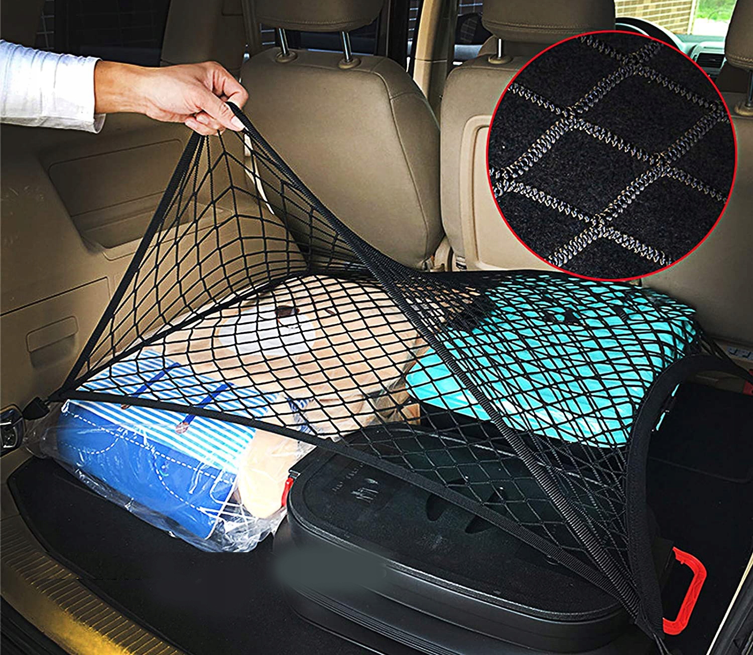 SIATKA DO BAGAŻNIKA SAMOCHODOWEGO AUTA NA ZAKUPY 6 AUTOSIATKA ORGANIZER EAN (GTIN) 5903899257621