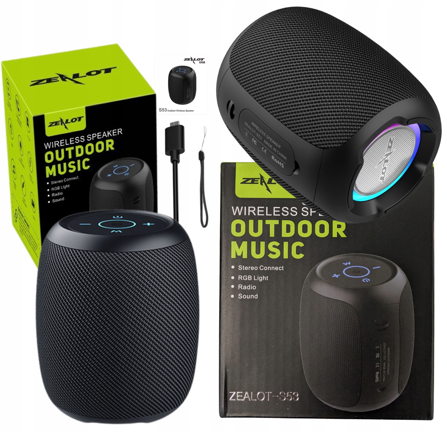 Bezprzewodowy Głośnik Bluetooth Zealot S53 10W 3600 mAh Bt 5.0 Usb Aux