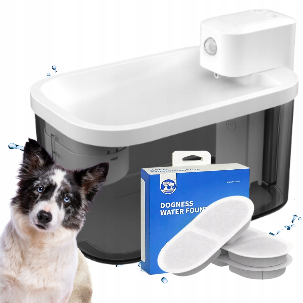 Levně Fontána Napáječka pro kočky psa bezdrátový senzor 3 l Dogness filtry
