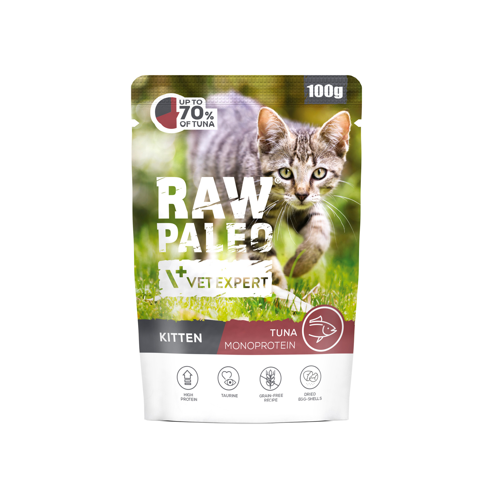 5x Raw Paleo Kitten Tuna vlhké krmivo pro koťata tuňák 100 g