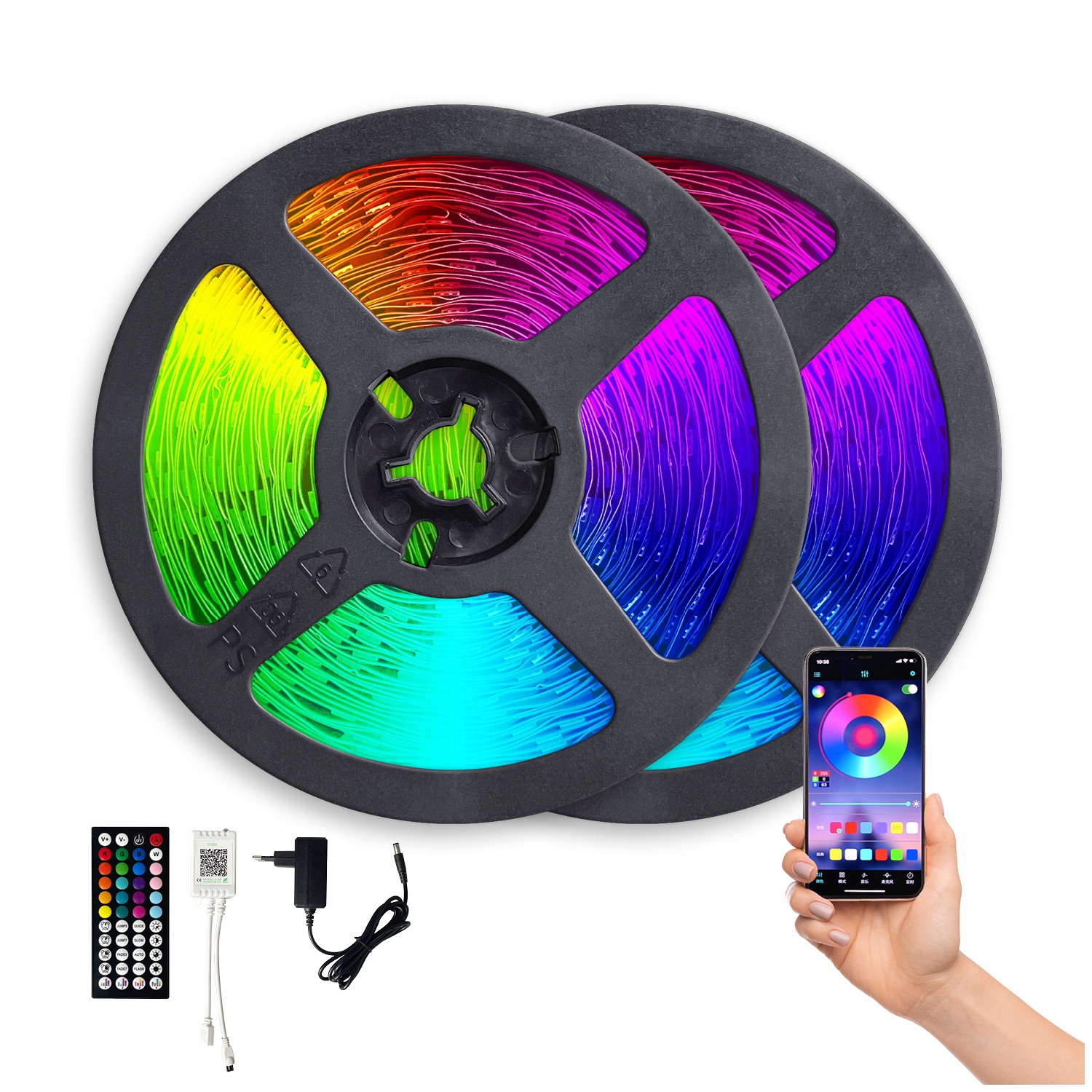 Led pásek Rgb 5050 Aplikace Smart Home 20M Dálkový Ovladač Bluetooth hudební sada